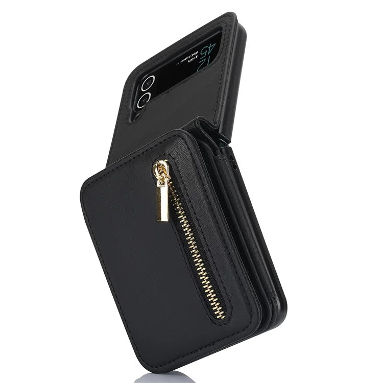 For Samsung Galaxy Z Flip4 5G Crossbody Phone Case RFID Blocking Cover Zipper Pocket