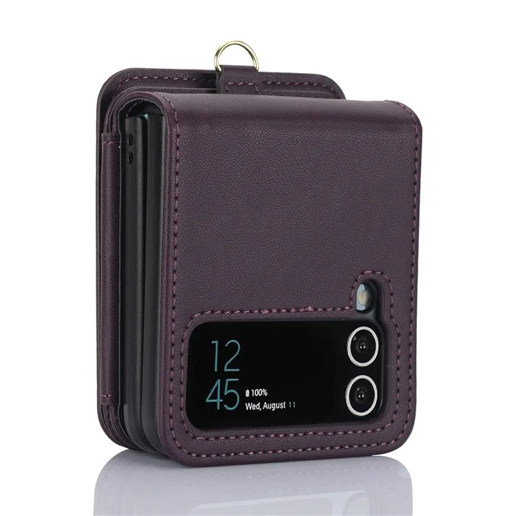 For Samsung Galaxy Z Flip4 5G Crossbody Phone Case RFID Blocking Cover Zipper Pocket