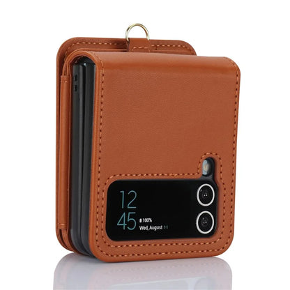 For Samsung Galaxy Z Flip4 5G Crossbody Phone Case RFID Blocking Cover Zipper Pocket