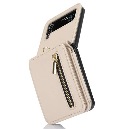 For Samsung Galaxy Z Flip4 5G Crossbody Phone Case RFID Blocking Cover Zipper Pocket