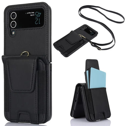 For Samsung Galaxy Z Flip4 5G Crossbody Phone Case PU Leather Back Cover