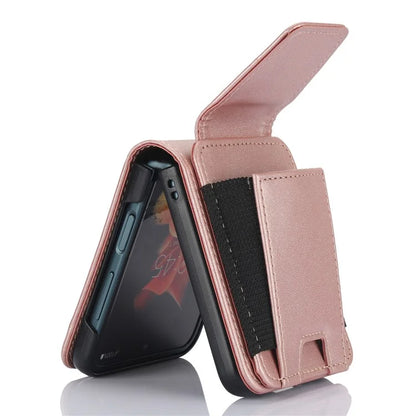 For Samsung Galaxy Z Flip4 5G Crossbody Phone Case PU Leather Back Cover
