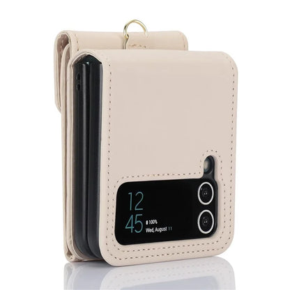 For Samsung Galaxy Z Flip3 5G RFID Blocking Case Card Holder Phone Pouch with Strap