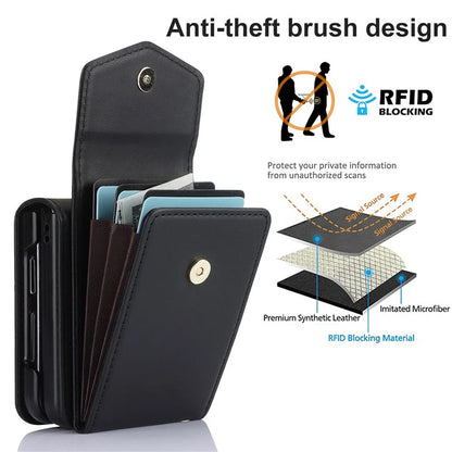 For Samsung Galaxy Z Flip4 5G Crossbody Phone Case RFID Blocking Card Holder Cover