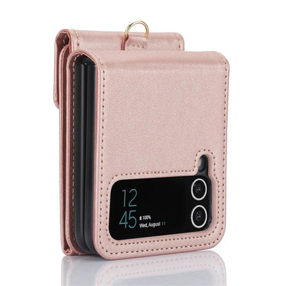For Samsung Galaxy Z Flip4 5G Crossbody Phone Case RFID Blocking Card Holder Cover