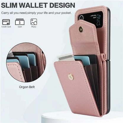 For Samsung Galaxy Z Flip4 5G Crossbody Phone Case RFID Blocking Card Holder Cover