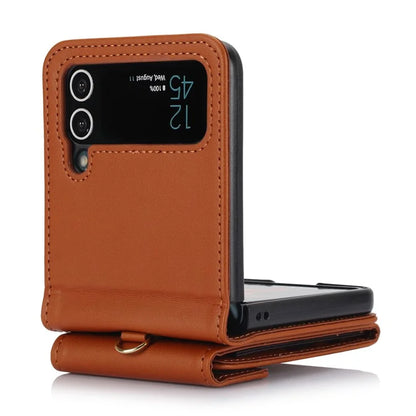 For Samsung Galaxy Z Flip4 5G Crossbody Phone Case RFID Blocking Card Holder Cover