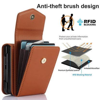 For Samsung Galaxy Z Flip4 5G Crossbody Phone Case RFID Blocking Card Holder Cover