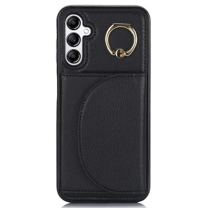 For Samsung Galaxy A54 5G Phone Case Ring Holder Card Slots PU Leather Back Cover
