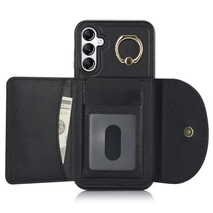 For Samsung Galaxy A54 5G Phone Case Ring Holder Card Slots PU Leather Back Cover