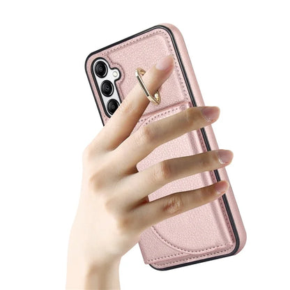 For Samsung Galaxy A54 5G Phone Case Ring Holder Card Slots PU Leather Back Cover