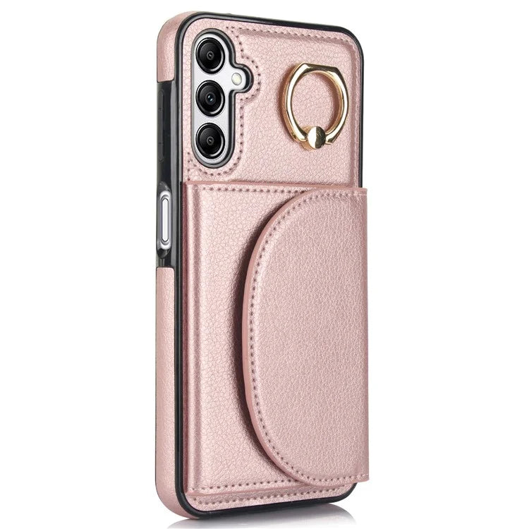 For Samsung Galaxy A54 5G Phone Case Ring Holder Card Slots PU Leather Back Cover