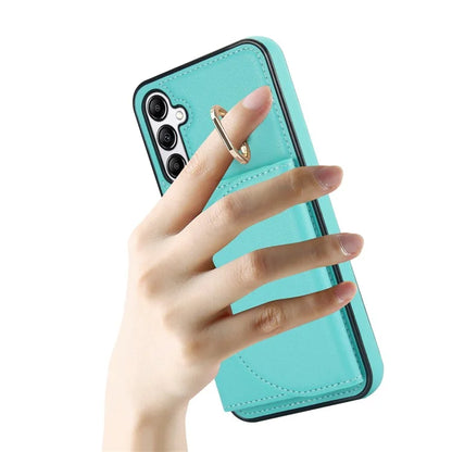 For Samsung Galaxy A54 5G Phone Case Ring Holder Card Slots PU Leather Back Cover