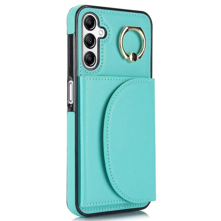 For Samsung Galaxy A54 5G Phone Case Ring Holder Card Slots PU Leather Back Cover