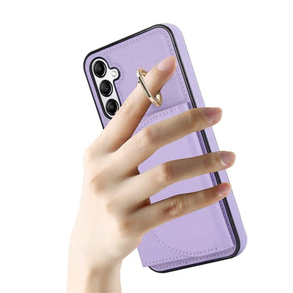 For Samsung Galaxy A54 5G Phone Case Ring Holder Card Slots PU Leather Back Cover