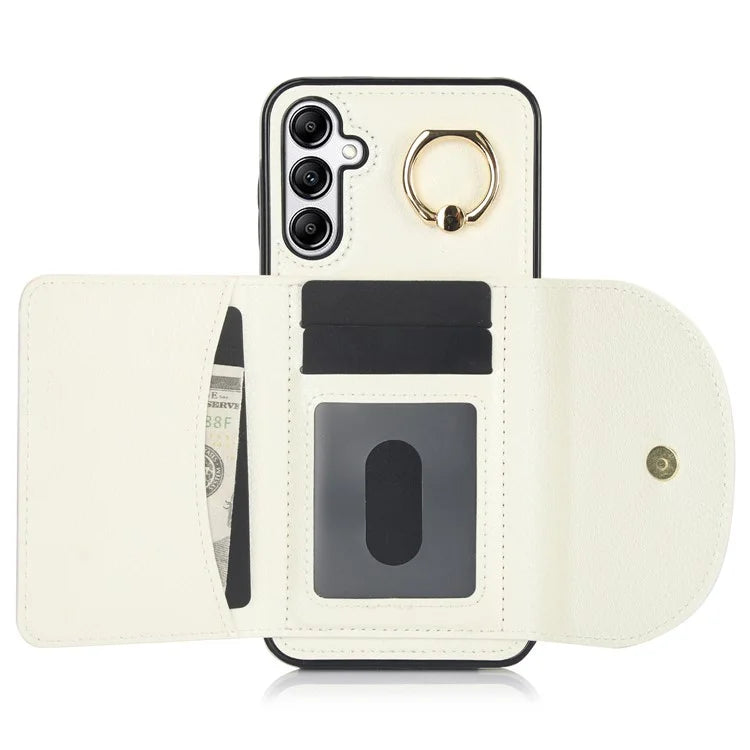 For Samsung Galaxy A54 5G Phone Case Ring Holder Card Slots PU Leather Back Cover