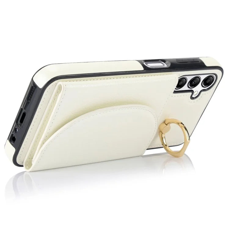 For Samsung Galaxy A54 5G Phone Case Ring Holder Card Slots PU Leather Back Cover