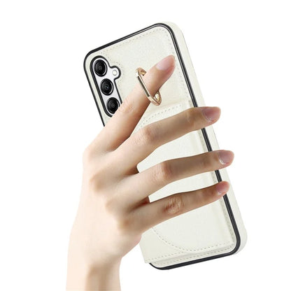 For Samsung Galaxy A54 5G Phone Case Ring Holder Card Slots PU Leather Back Cover