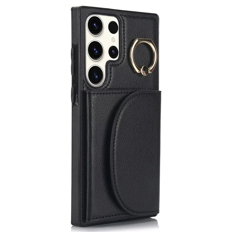 For Samsung Galaxy S23 Ultra Kickstand Phone Case RFID Blocking Card Slots Holder