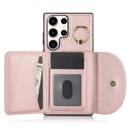 For Samsung Galaxy S23 Ultra Kickstand Phone Case RFID Blocking Card Slots Holder