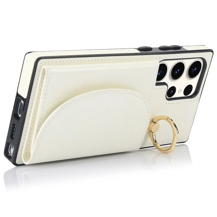 For Samsung Galaxy S23 Ultra Kickstand Phone Case RFID Blocking Card Slots Holder