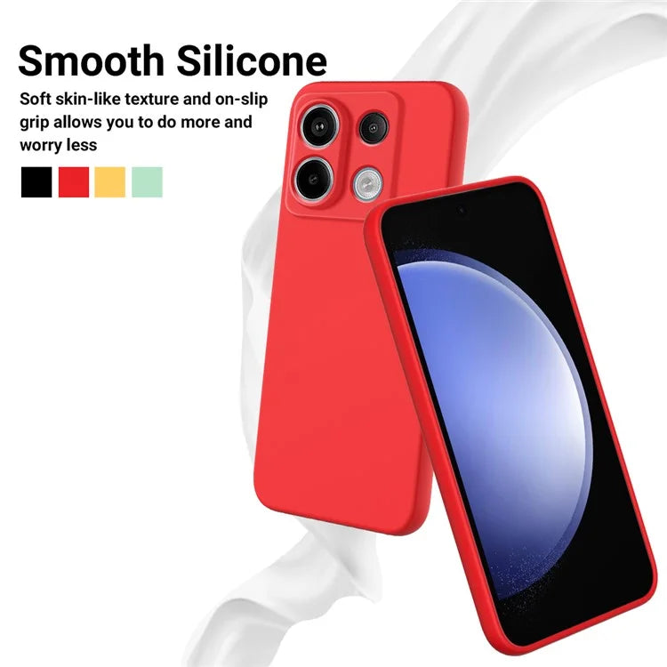 For Xiaomi Redmi Note 13 Pro 5G / Poco X6 5G Case Liquid Silicone Phone Cover Anti-Scratch Fiber Lining