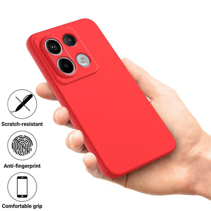 For Xiaomi Redmi Note 13 Pro 5G / Poco X6 5G Case Liquid Silicone Phone Cover Anti-Scratch Fiber Lining