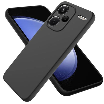 For Xiaomi Redmi Note 13 Pro+ 5G Liquid Silicone Phone Case with Strap Raised Edge