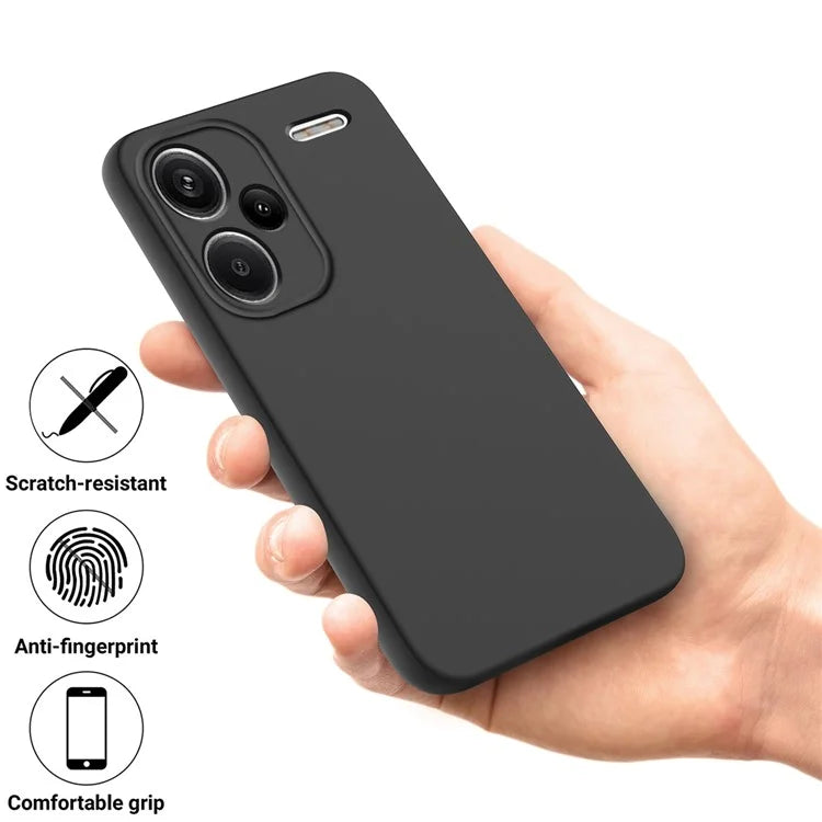 For Xiaomi Redmi Note 13 Pro+ 5G Liquid Silicone Phone Case with Strap Raised Edge