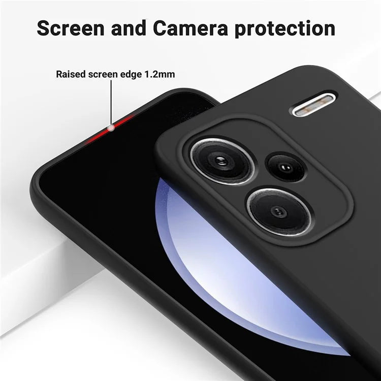 For Xiaomi Redmi Note 13 Pro+ 5G Liquid Silicone Phone Case with Strap Raised Edge