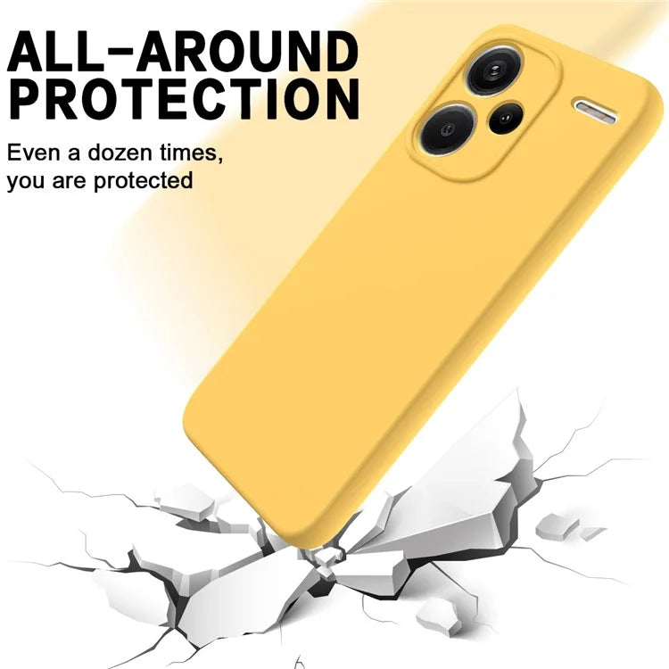 For Xiaomi Redmi Note 13 Pro+ 5G Liquid Silicone Phone Case with Strap Raised Edge
