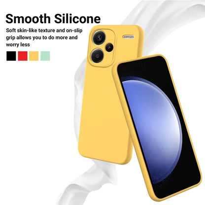 For Xiaomi Redmi Note 13 Pro+ 5G Liquid Silicone Phone Case with Strap Raised Edge