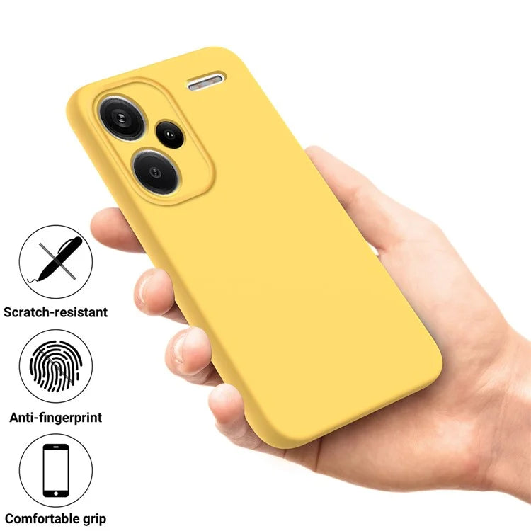 For Xiaomi Redmi Note 13 Pro+ 5G Liquid Silicone Phone Case with Strap Raised Edge