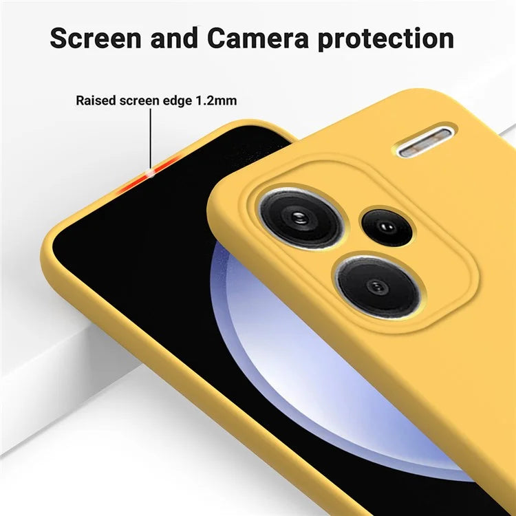 For Xiaomi Redmi Note 13 Pro+ 5G Liquid Silicone Phone Case with Strap Raised Edge