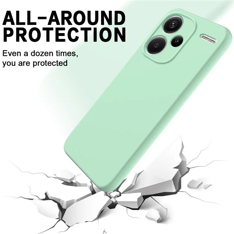For Xiaomi Redmi Note 13 Pro+ 5G Liquid Silicone Phone Case with Strap Raised Edge