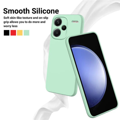 For Xiaomi Redmi Note 13 Pro+ 5G Liquid Silicone Phone Case with Strap Raised Edge