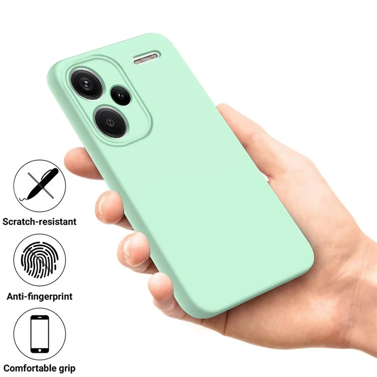 For Xiaomi Redmi Note 13 Pro+ 5G Liquid Silicone Phone Case with Strap Raised Edge