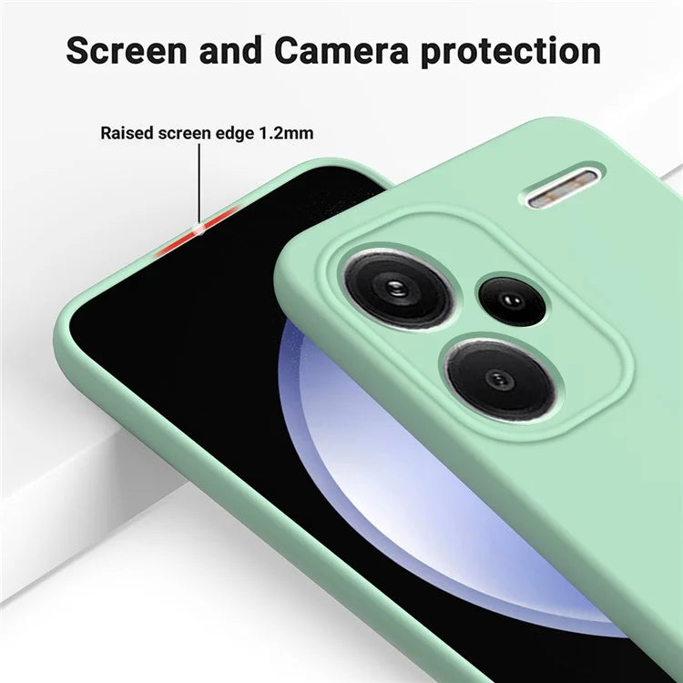For Xiaomi Redmi Note 13 Pro+ 5G Liquid Silicone Phone Case with Strap Raised Edge
