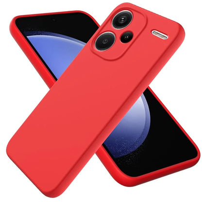 For Xiaomi Redmi Note 13 Pro+ 5G Liquid Silicone Phone Case with Strap Raised Edge