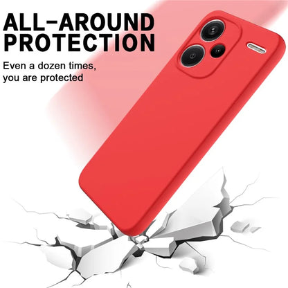 For Xiaomi Redmi Note 13 Pro+ 5G Liquid Silicone Phone Case with Strap Raised Edge