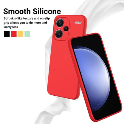 For Xiaomi Redmi Note 13 Pro+ 5G Liquid Silicone Phone Case with Strap Raised Edge