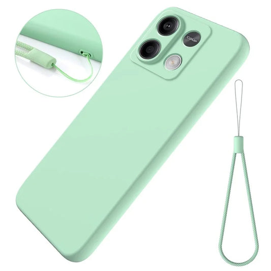 For Xiaomi Redmi Note 13 5G / Note 13 5G (China) Case Liquid Silicone Slim Protective Phone Cover with Strap