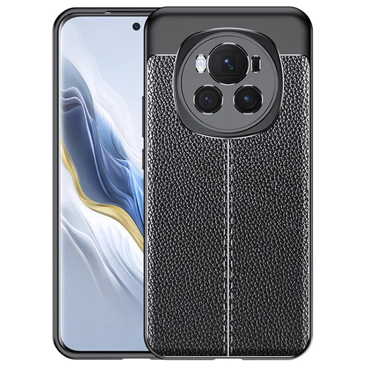 For Honor Magic6 5G TPU Case Litchi Texture Phone Back Cover Protector