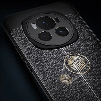 For Honor Magic6 5G TPU Case Litchi Texture Phone Back Cover Protector