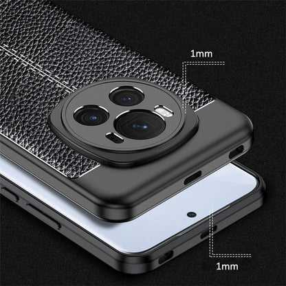 For Honor Magic6 5G TPU Case Litchi Texture Phone Back Cover Protector