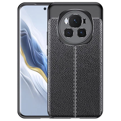 For Honor Magic6 Pro 5G Back Case Litchi Texture Soft PU Phone Protective Cover