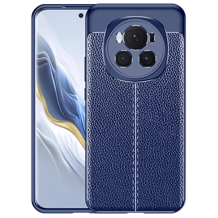 For Honor Magic6 Pro 5G Back Case Litchi Texture Soft PU Phone Protective Cover