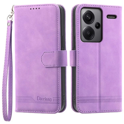 DIERFENG DF-03 for Xiaomi Redmi Note 13 Pro+ 5G Leather Case Phone Wallet Stand