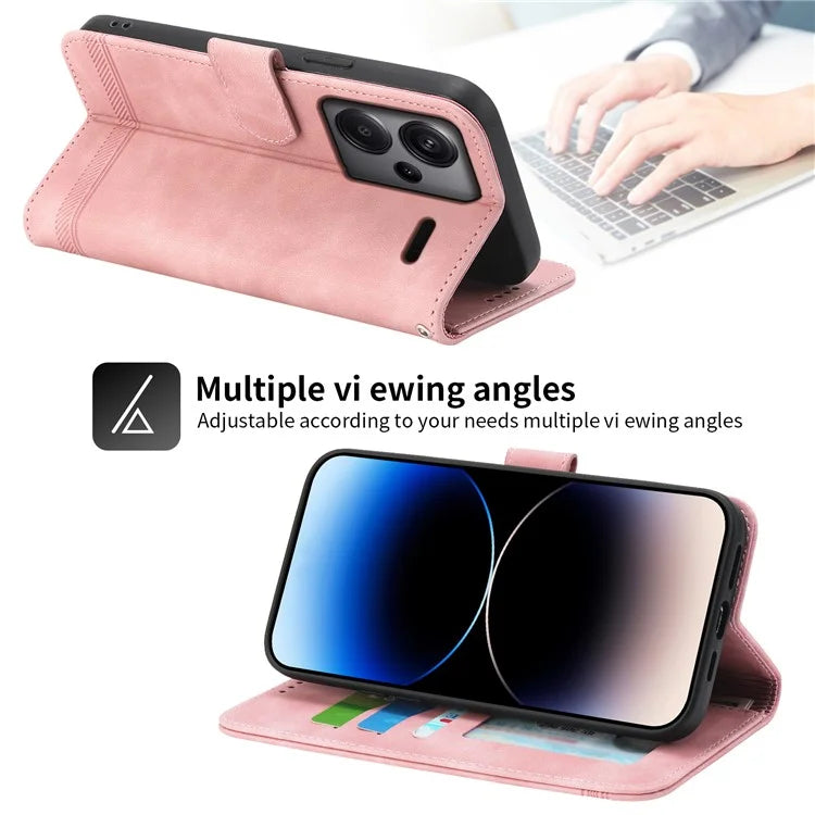 DIERFENG DF-03 for Xiaomi Redmi Note 13 Pro+ 5G Leather Case Phone Wallet Stand