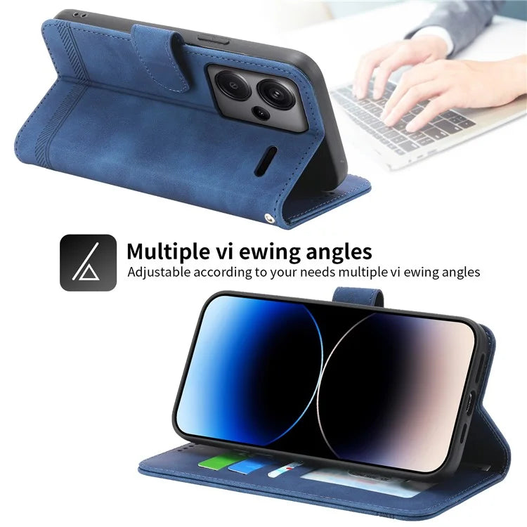 DIERFENG DF-03 for Xiaomi Redmi Note 13 Pro+ 5G Leather Case Phone Wallet Stand